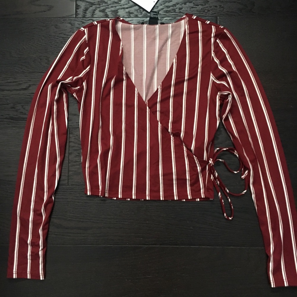 Forever 21 Long Sleeve Wrap Top